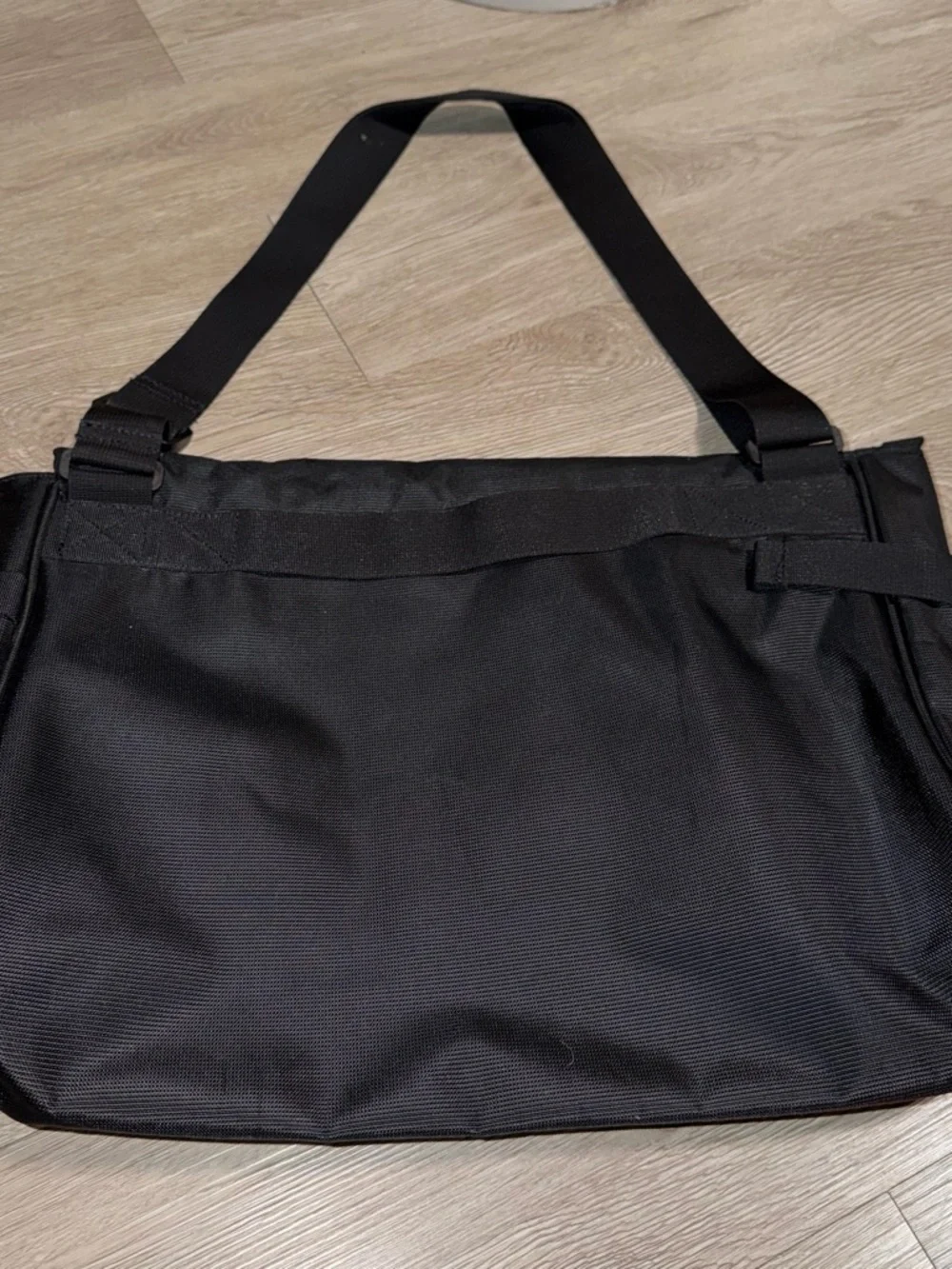 Armani Exchange Matte Black Messenger with AX Logo